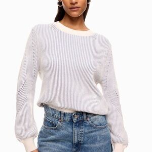 Splendid Women's Crew Neck Sweater - White and Blue